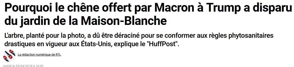 29 Avril 2018 - Le chêne a disparu (En realité, une question de quarantaine)