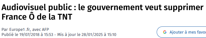 La fin de France O est confirmée