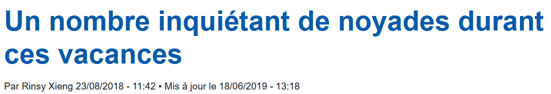 Un grand nombre de noyades a été relevé en Guadeloupe durant les grandes vacances 2018.