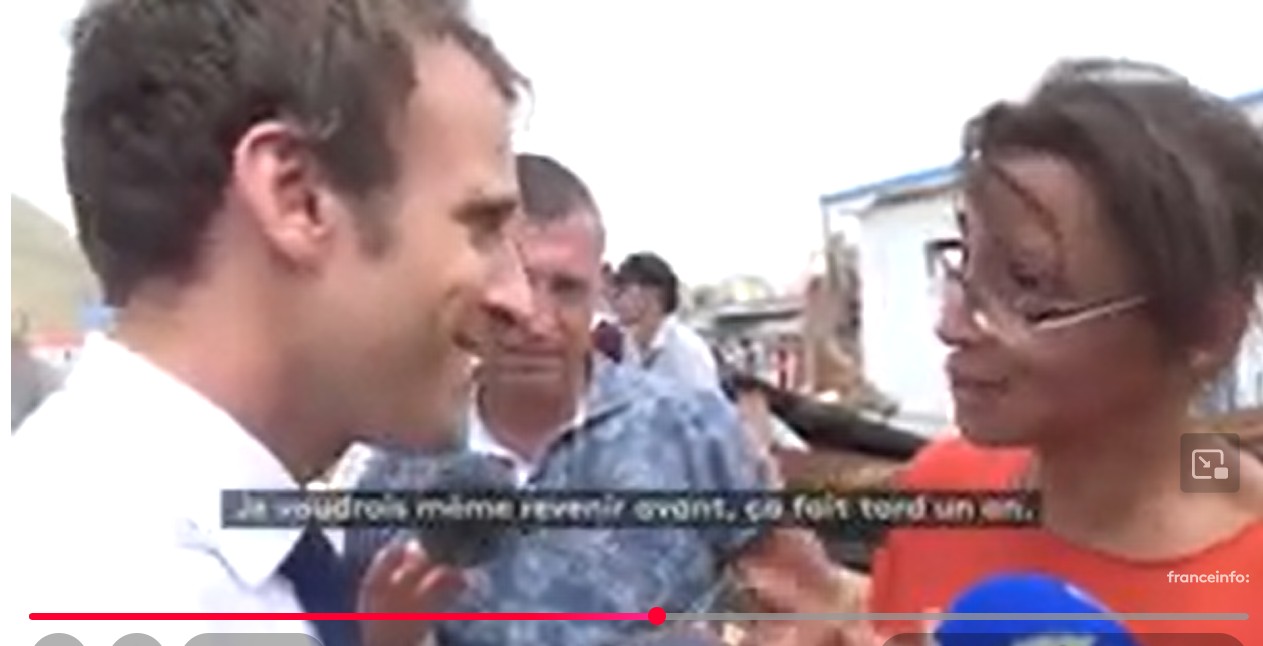 Emmanuel Macron a promis de revenir au bout de six mois à St MArtin après Irma.